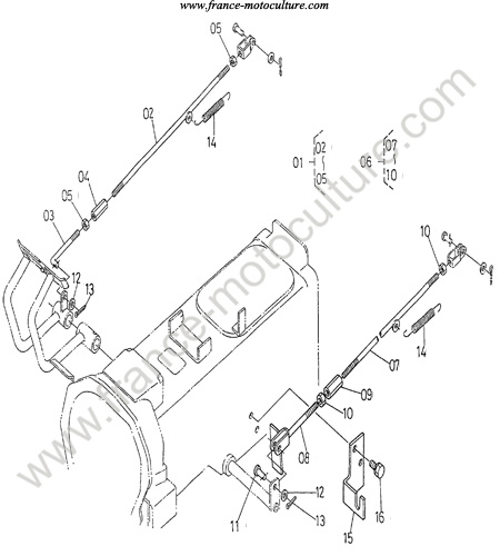 Commande freins KUBOTA B1550