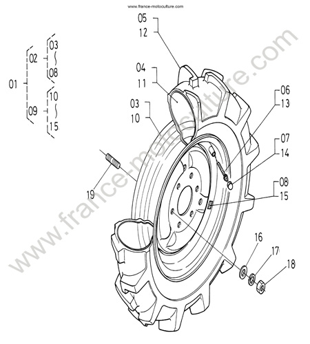 Roue avant KUBOTA B1550