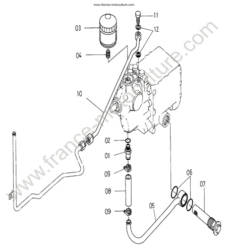 Tuyau / filtre H.S.T KUBOTA B1550