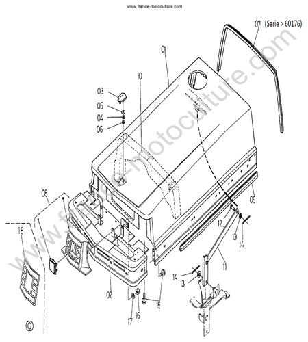Capot KUBOTA B1550