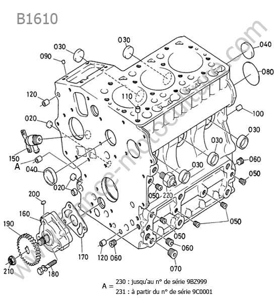Bloc moteur KUBOTA B1610