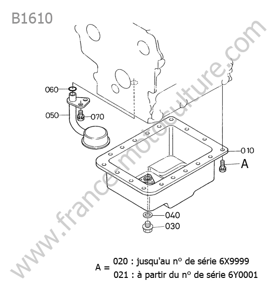Carter huile KUBOTA B1610