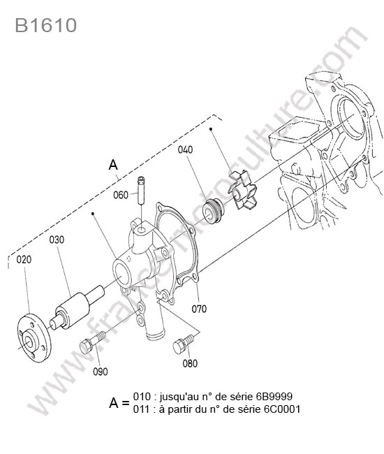 Pompe eau KUBOTA B1610