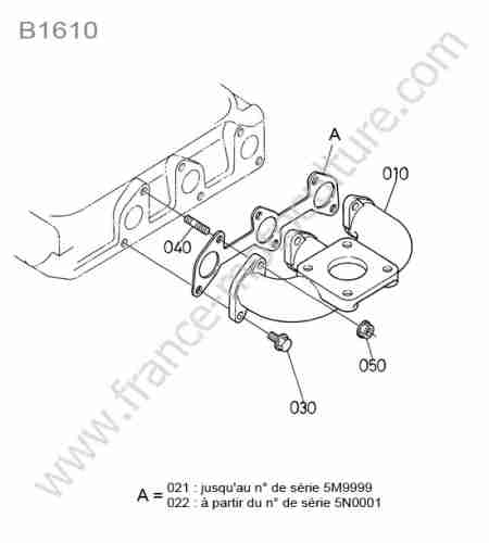 KUBOTA - B1610 : Collecteur echappement