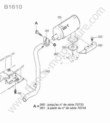 KUBOTA - B1610 : Silencieux