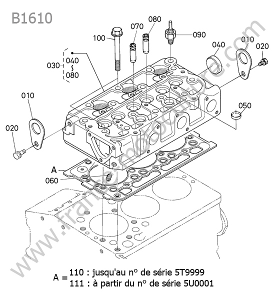 Culasse KUBOTA B1610