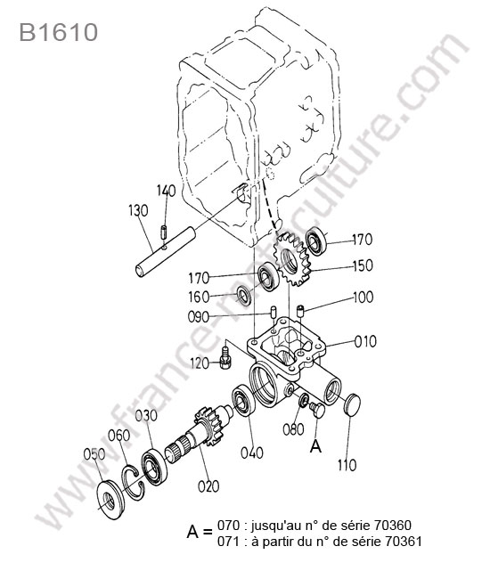 Prise force ventrale KUBOTA B1610