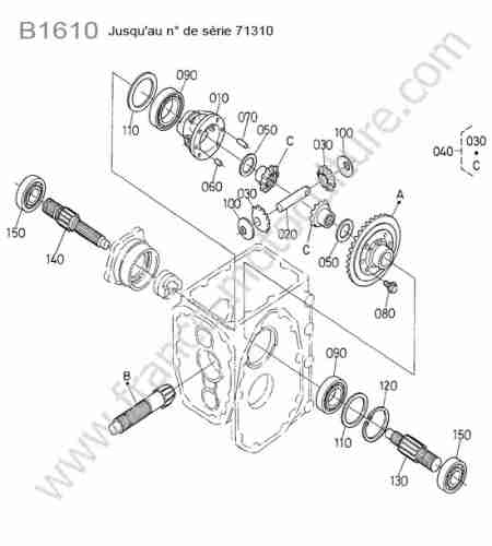 KUBOTA - B1610 : Differentiel arriere <=71310