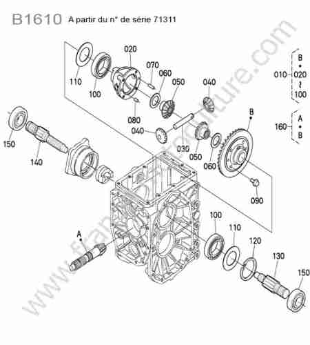 KUBOTA - B1610 : Differentiel arriere >=71311