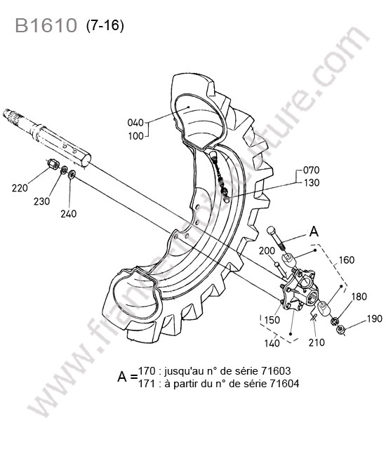 Roue arriere 7-16 KUBOTA B1610