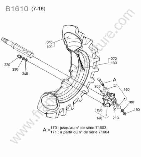 KUBOTA - B1610 : Roue arriere 7-16