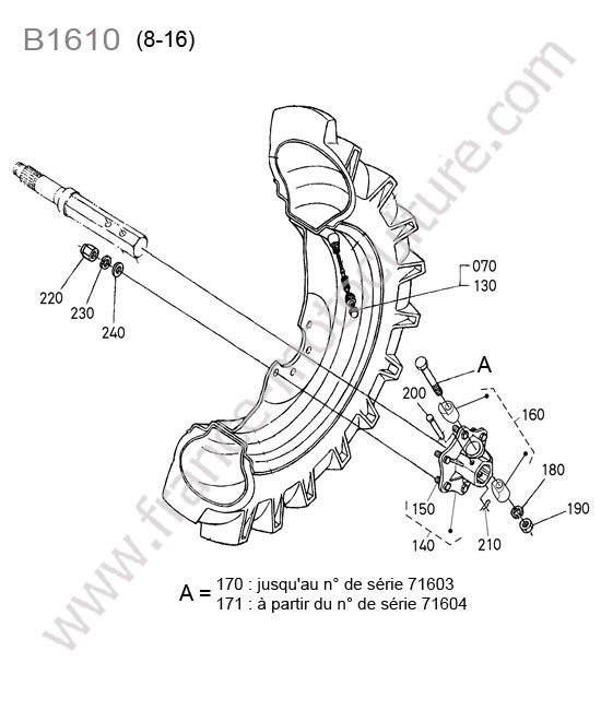Roue arriere 8-16 KUBOTA B1610