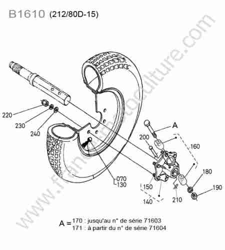 KUBOTA - B1610 : Roue arriere 212/80d-15