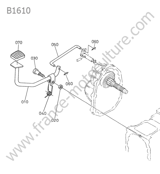 Pedale verrouillage differentiel KUBOTA B1610