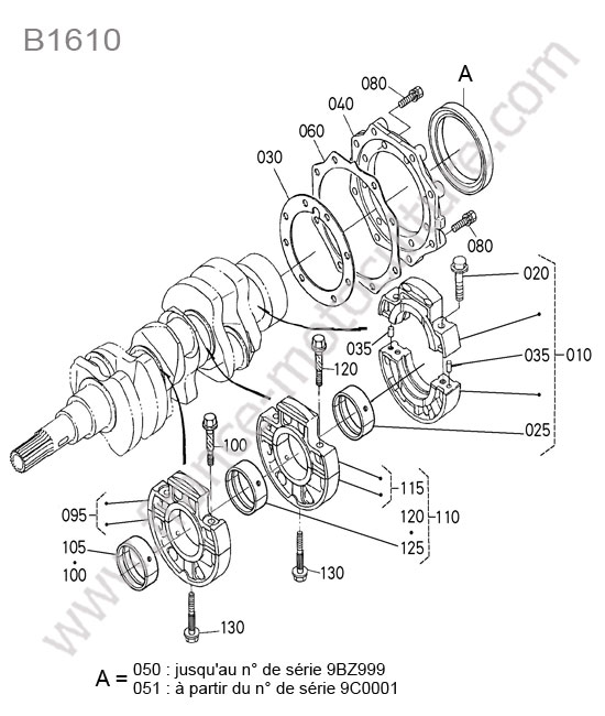 Paliers vilebrequin KUBOTA B1610