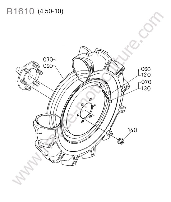 Roue avant 4.50-10 KUBOTA B1610