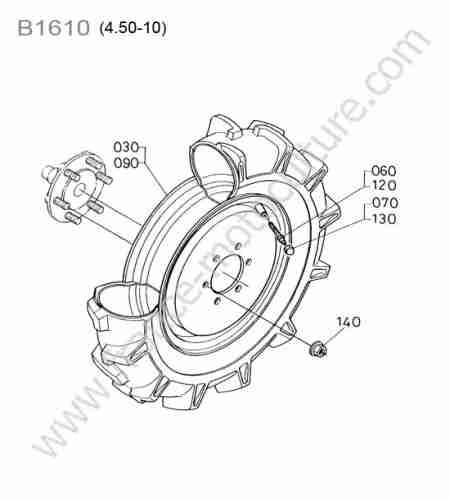 KUBOTA - B1610 : Roue avant 4.50-10