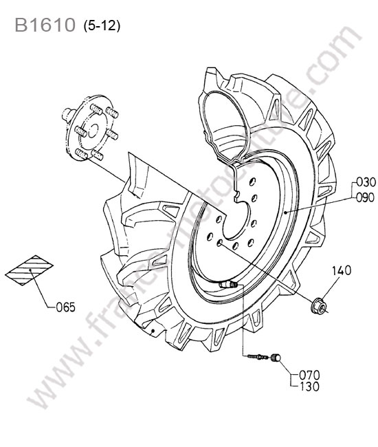 Roue avant 5-12 KUBOTA B1610