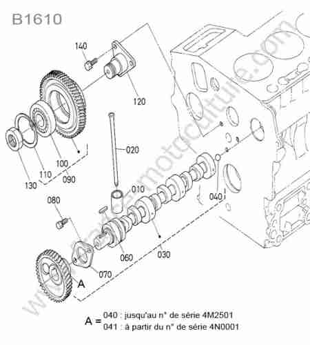KUBOTA - B1610 : Arbre cames