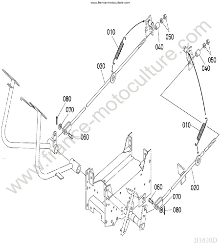 Commande freins KUBOTA B1620