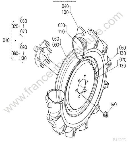 Roue AV KUBOTA B1620