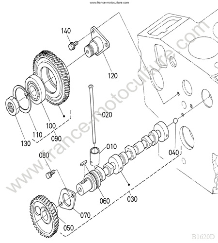Arbre cames KUBOTA B1620