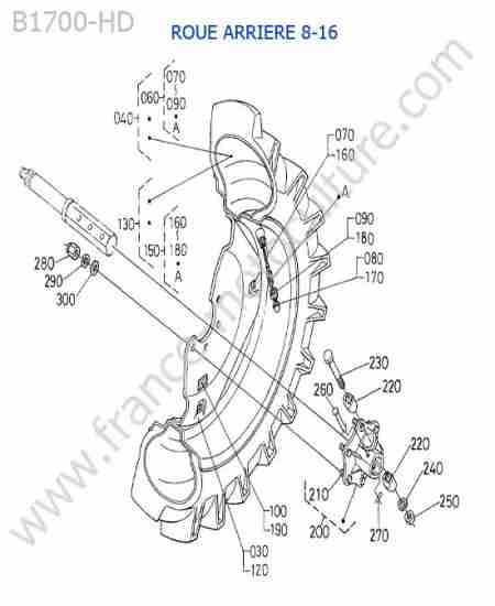 KUBOTA - B1700 : Roue arriere 8-16