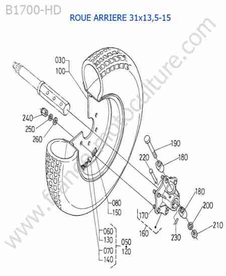 KUBOTA - B1700 : Roue arriere 31x13.5-15