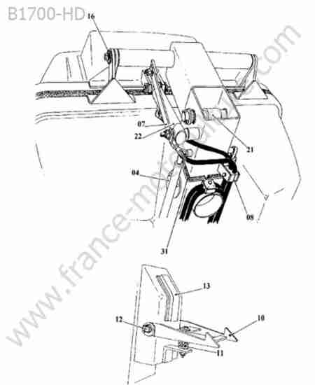 KUBOTA - B1700 : Verin bac (gcd700)