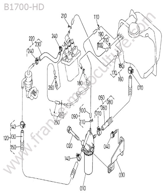 Circuit carburant  KUBOTA B1700
