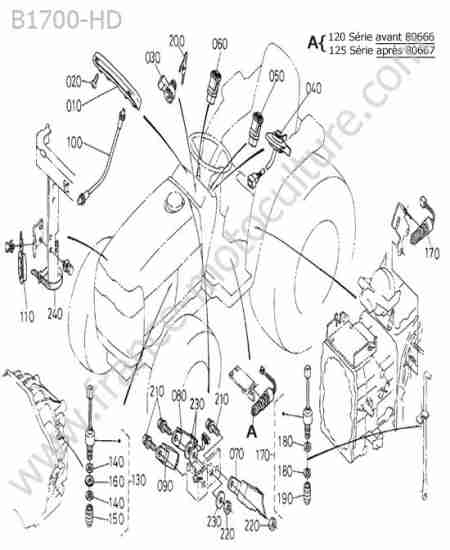 KUBOTA - B1700 : Tableau de bord / contacteurs