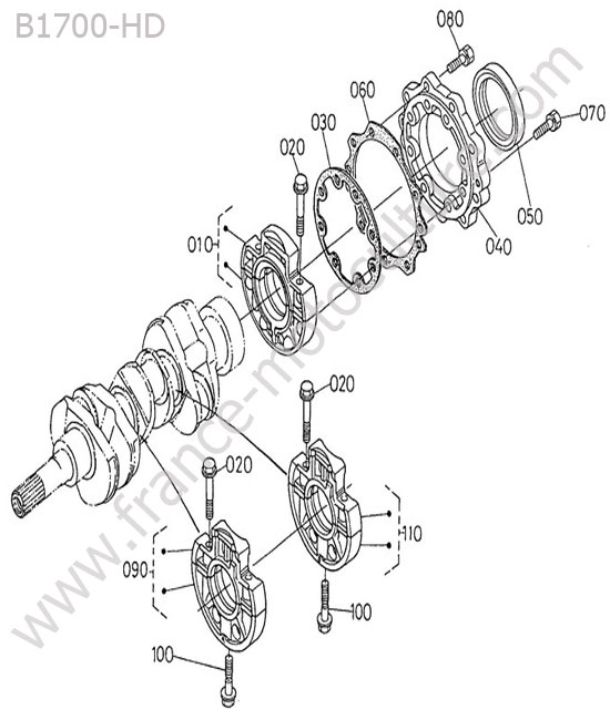 Palier vilebrequin KUBOTA B1700