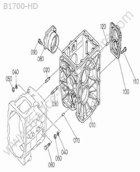 KUBOTA - B1700 : Carter differentiel arriere