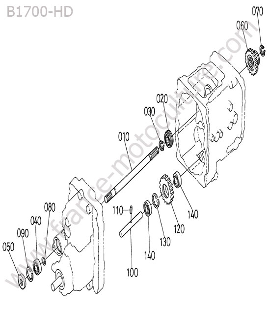 Arbre entrainement avant KUBOTA B1700