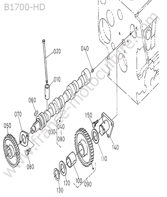 Arbre a cames KUBOTA B1700