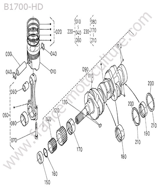 Vilebrequin / piston KUBOTA B1700