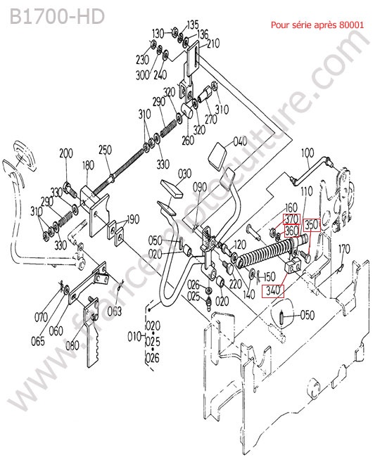 Pedale commande vitesse KUBOTA B1700