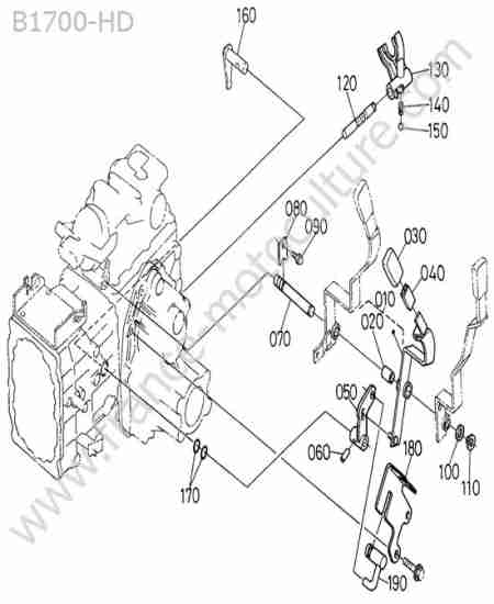 KUBOTA - B1700 : Levier changement gamme