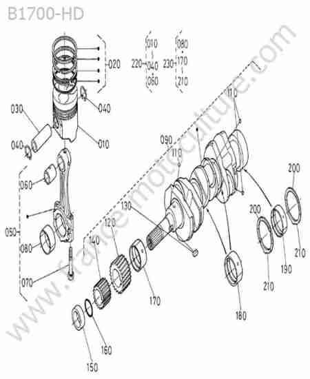 KUBOTA - B1700 : Vilebrequin / piston