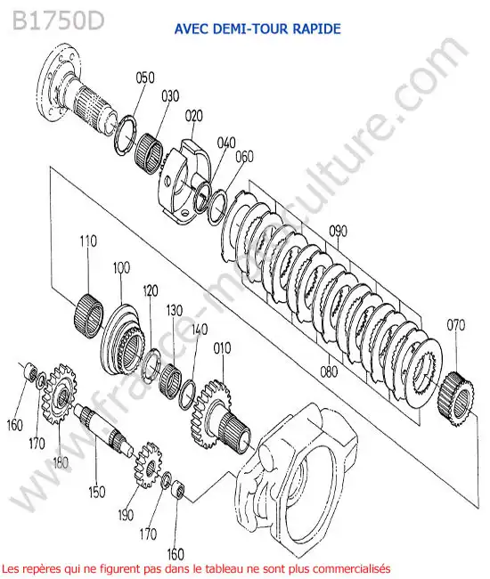 Embrayage demi tour KUBOTA B1750D