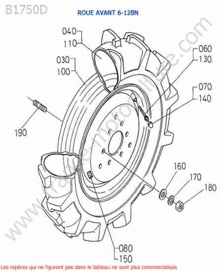KUBOTA - B1750D : Roue avant (6-12bn)