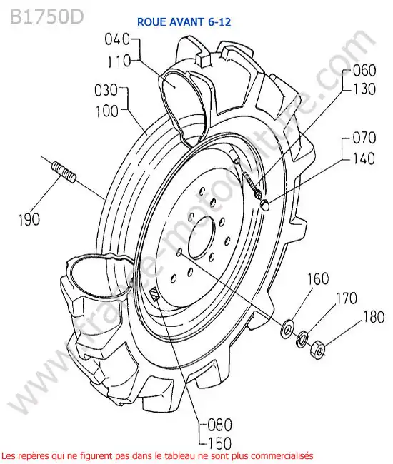 Roue avant (6-12) KUBOTA B1750D
