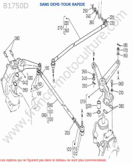 KUBOTA - B1750D : Pivot / bielle direction