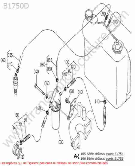 KUBOTA - B1750D : Circuit carburant