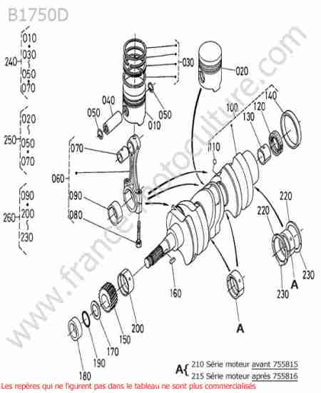 KUBOTA - B1750D : Piston / vilebrequin