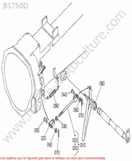 KUBOTA - B1750D : Commande embrayage