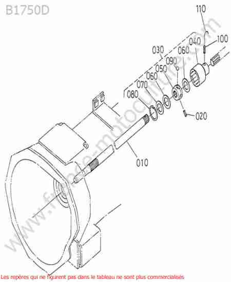 KUBOTA - B1750D : Arbre embrayage