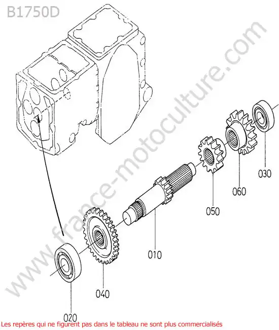 Arbre second KUBOTA B1750D