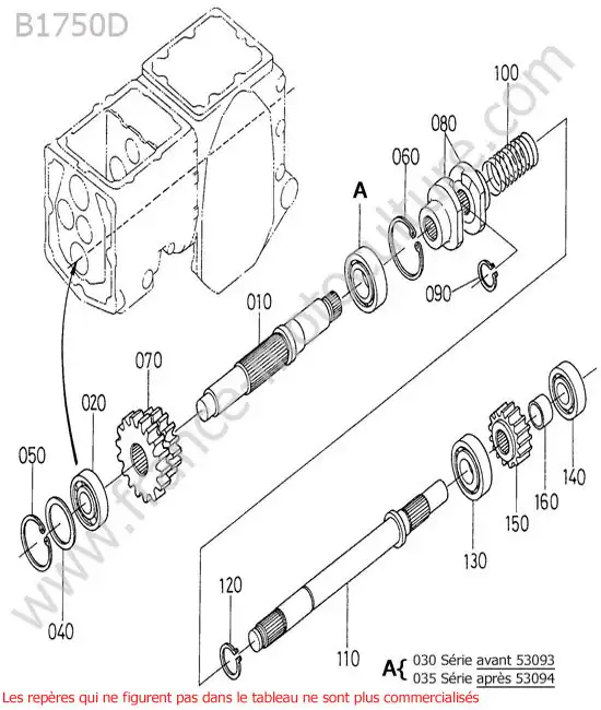 Arbre 3/5 KUBOTA B1750D