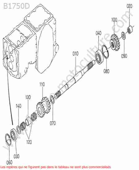 KUBOTA - B1750D : Arbre marche arriere